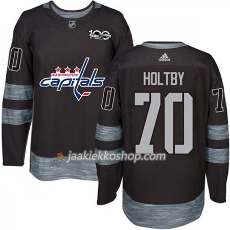 Miehille NHL Washington Capitals Pelipaita Braden Holtby 70 1917-2017 100th Anniversary Adidas Musta Authentic